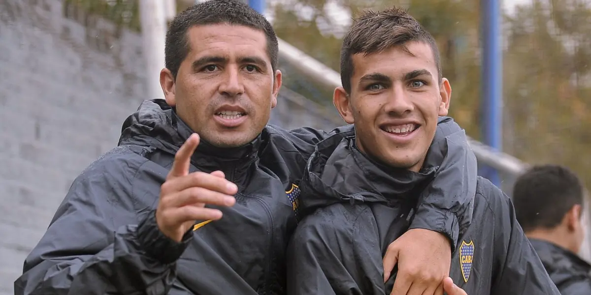 Leandro Paredes y Juan Román Riquelme cuando compartieron equipo en Boca.