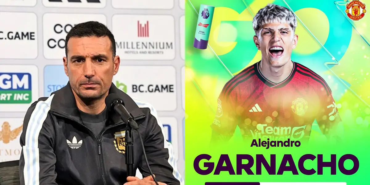 Lionel Scaloni en conferencia de prensa, y el anuncio que hizo la Premier con Garnacho.