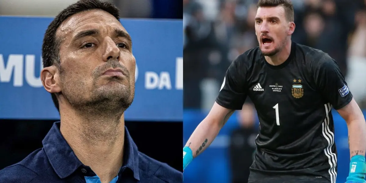 Lionel Scaloni y Franco Armani 