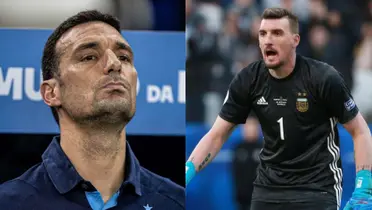 Lionel Scaloni y Franco Armani 