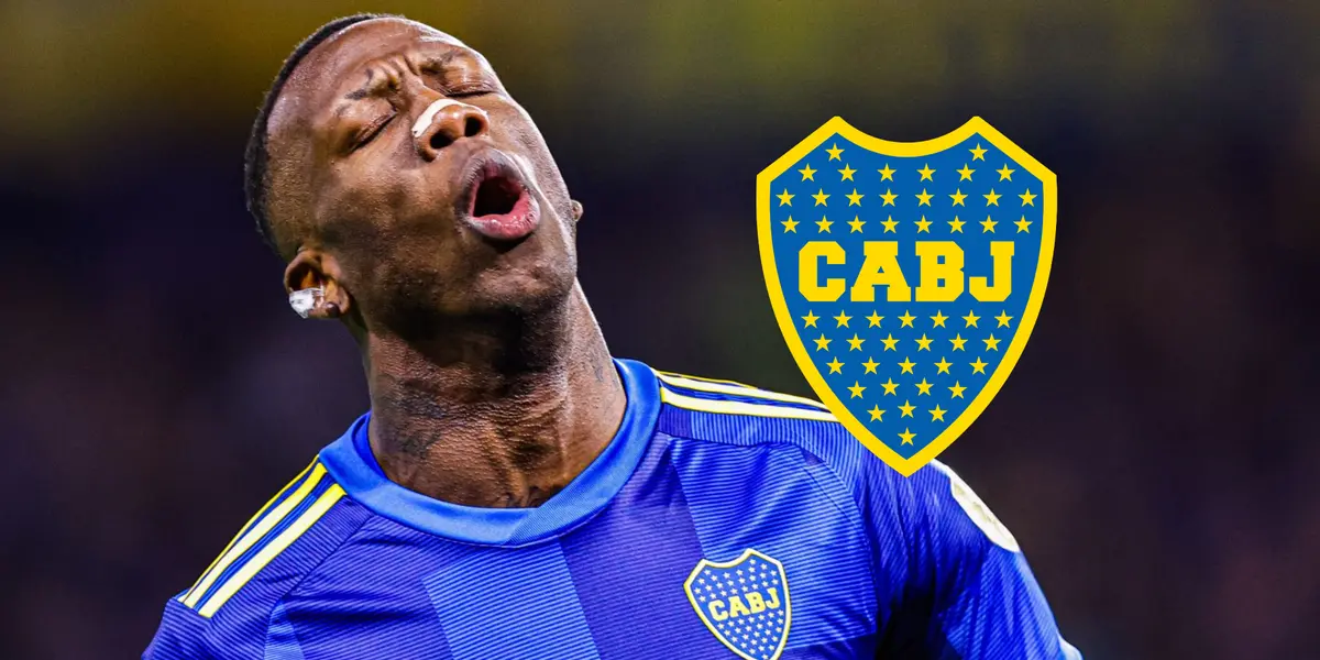 Luis Advíncula y un gesto de preocupación con la camiseta de Boca.