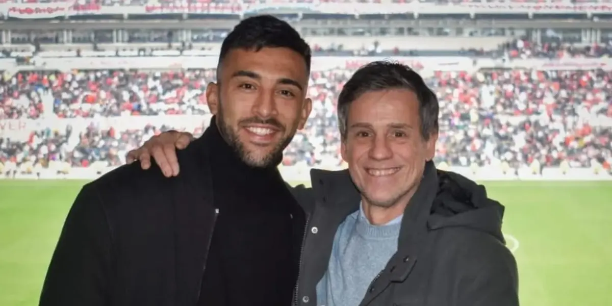 Nicolás González en el Estadio Monumental.