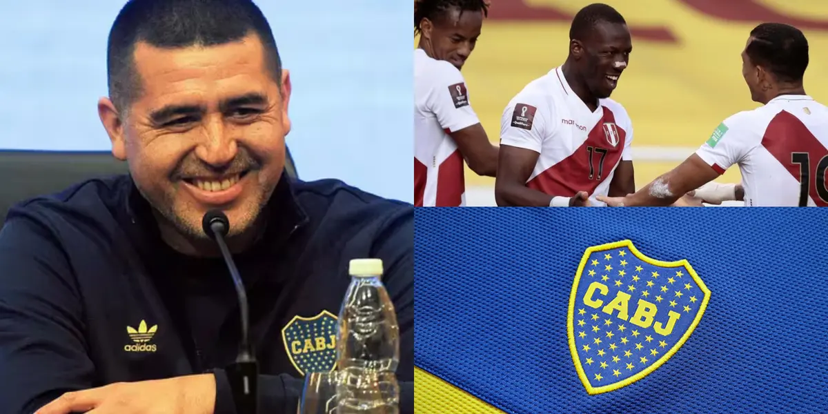 Riquelme sonríe en conferencia de prensa. A su lado, Advíncula con la selección de Perú.