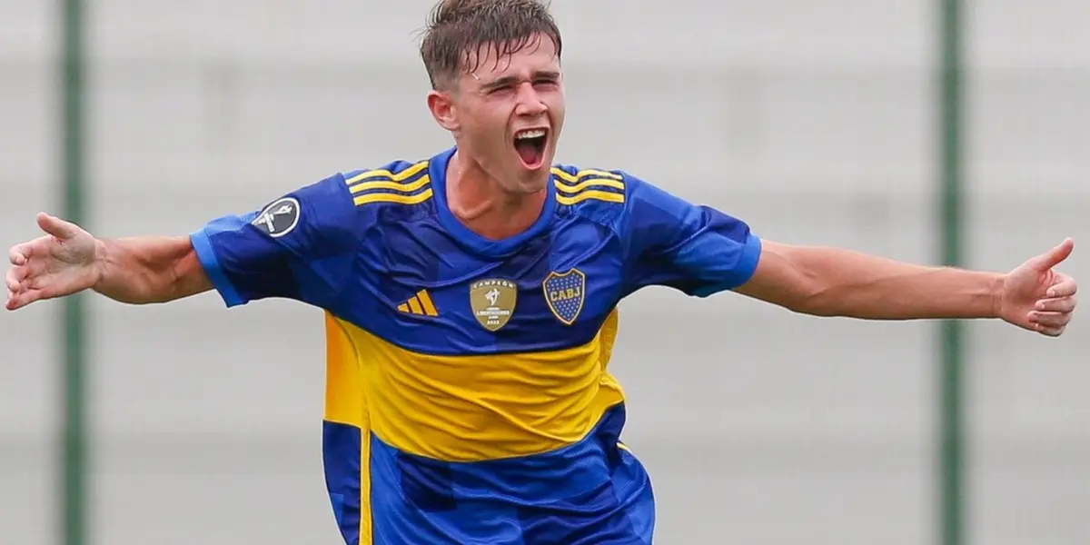 Santiago Dalmasso festeja un gol en la Copa Libertadores Sub 20.