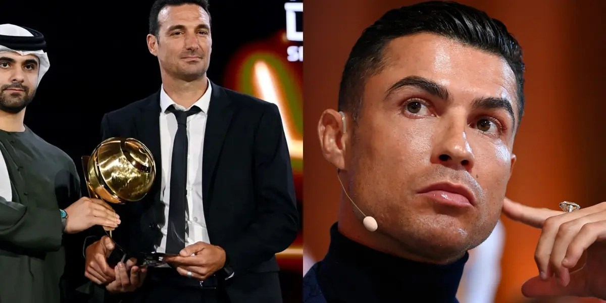 Scaloni ganó un Globe Soccer y así reaccionó Cristiano Ronaldo