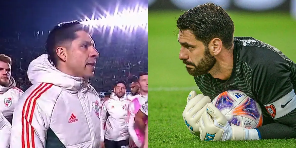 Tras finalizar el partido, el capitán del Millonario tuvo un encontronazo con el arquero del Ciclón y todos los hinchas se sorprendieron.